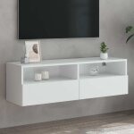 Maison chic - meuble tv mural - banc tv - meuble tl blanc 100x30x30 cm bois d'ingnierie 461244