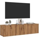 Maison chic - meuble tv mural - banc tv - meuble tl chne artisanal 120x30x30 cm bois d'ingnierie ...