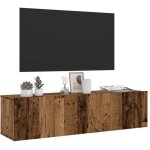 Maison chic - meuble tv mural - banc tv - meuble tl vieux bois 120x30x30 cm bois d'ingnierie 311842 ...