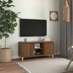 Maison chic - meuble tv avec pieds en bois - banc tv - meuble télé massif chêne marron 103, 5x35x50 cm ... Maison chic - meuble tv avec pieds en bois - banc tv - meuble télé massif chêne marron 103, 5x35x50 cm ...