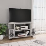 Maison chic - meuble tv et roulettes, banc tv, armoire de rangement chne sonoma gris bton 80x40x40 ...