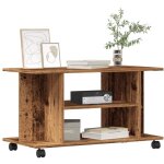 Maison chic - meuble tv avec roulettes - banc tv - meuble t�l� vieux bois 80x40x45 cm bois ing�nierie ...