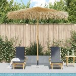 Maison chic - parasol - parasol de jardin en bambou avec toit en feuille de bananier 210 cm 433585