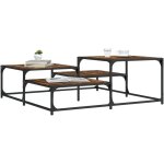 Maison chic - table basse - table salon - table d'appoint ch�ne fum� 107x107x40 cm bois d'ing�nierie ...