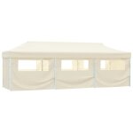 Maison chic - tente de rception, tonnelle et pergola de jardin, barnum pliable avec 8 parois 3x9 m blanc ...