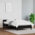 Maison chic - the living store cadre de lit avec tte de lit sans matelas noir 100x200 cm - lit double ...