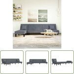 Maison chic - the living store canapé - lit en forme de l gris 255x140x70 cm velours - canapé convertible ... Maison chic - the living store canapé - lit en forme de l gris 255x140x70 cm velours - canapé convertible ...