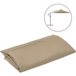 Tissu de remplacement pour parasol déporté / toile de rechange pour parasol taupe 350 cm 65200 Tissu de remplacement pour parasol déporté / toile de rechange pour parasol taupe 350 cm 65200