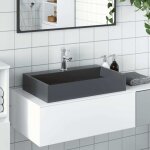 Maison chic - vasque - lavabo de salle de bain 60x38x11 cm fonte min�rale / marbre anthracite 833674