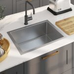 Maison chic - vier de cuisine, vier 1 bac, vasque pour cuisine fait  la main acier inoxydable memv481822 ...