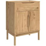 Maison exclusive - meuble sous lavabo de salle de bain floro cire marron