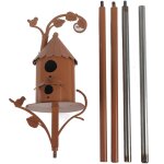 Maison d'oiseau en m�tal avec poteau en m�tal art cottage maison d'oiseau piquets maison de colibri en ...