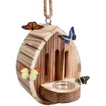 Maison � papillons en bois, habitat de jardin avec mangeoire, kit papillons, d�coration suspendue pour ...