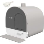 Pawhut - maison de toilette bac  litire pour chat avec porte battante, pelle et filtre inclus dim. ...