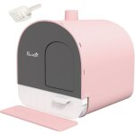 Pawhut - maison de toilette bac  litire pour chat avec porte battante, pelle et filtre inclus dim. ...