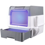 Maison de toilette chat, bac � liti�re pour chat, avec pelle � liti�re auto - toiletteur d�sinfection ...