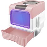 Maison de toilette chat, bac  litire pour chat, avec pelle  litire auto - toiletteur dsinfection ...