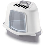 Stefanplast - maison de toilette corner, 54 x 40 x 40 cm cm, hauteur 40 cm, gris pierre, pour chat.