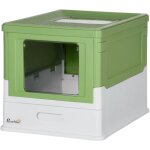 Maison de toilette pliable pour chat - tiroir à litière coulissant, porte battante et trappe transparente, ... Maison de toilette pliable pour chat - tiroir à litière coulissant, porte battante et trappe transparente, ...