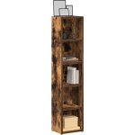 Maisonchic - lot de 2 armoires de rangement, biblioth�ques, armoires � cd ch�ne fum� 21x16x93, 5 cm bois ...