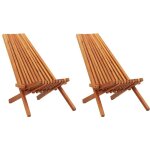 Maisonchic - lot de 2 chaises pliables de jardin, chaises d'ext�rieur, fauteuils de jardin bois d'acacia ...