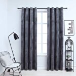 Maisonchic - lot de 2 rideaux occultants et anneaux, rideaux pour fentres velours anthracite 140x225cm ...