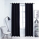 Maisonchic - lot de 2 rideaux occultants avec anneaux, rideaux pour fenêtres velours noir 140x245 cm ... Maisonchic - lot de 2 rideaux occultants avec anneaux, rideaux pour fenêtres velours noir 140x245 cm ...