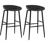 Maisonchic - lot de 2 tabourets de bar, tabourets hauts, chaises de relaxation noir lsj1677 design in ...