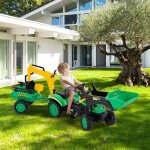 Maisonchic - 3 en 1 tracteur pour enfant avec 6 roues jouet pelle remorque amovible avec volant klaxon ...