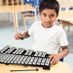 Maisonchic - 30 note glockenspiel xylophone cadre en bois barres en aluminium avec baguettes en bois ...