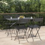 Maisonchic - lot de 4 chaises de bistrot pliantes, chaises d'extrieur, fauteuils de jardin noir rsine ...