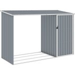 Maisonchic - abri � bois de jardin, cabane de jardin gris 245x98x159 cm acier galvanis� poe3194 design ...