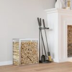 Maisonchic - abri  bches, range bches extrieur, portant de bois de chauffage 80x28x86 cm acier inoxydable ...