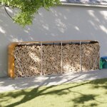 Abri � b�ches, range b�ches ext�rieur, porte - b�ches, portant de bois de chauffage marron clair 300x45x100 ...