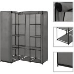 Maisonchic - armoire d'angle, garde - robe, penderie gris 130 x 87 x 169 cm pewv17113 design in