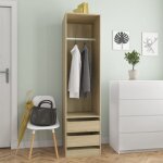 Maisonchic - armoire penderie, porte - vtements, garde - robe avec tiroirschne sonoma 50x50x200 cm ...