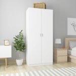Maisonchic - armoire penderie, porte - vtements, garde - robependerie blanc 90x52x200 cm agglomr pewv24791 ...