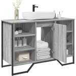 Maisonchic - armoire de salle de bain, meuble sous vasque, meuble de salle de bain sonoma gris 91x35x60 ...