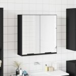 Maison chic - armoire de toilettes, armoire à miroir de salle de bain noir bois d'ingénierie con477117 ... Maison chic - armoire de toilettes, armoire à miroir de salle de bain noir bois d'ingénierie con477117 ...