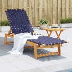 Bain de soleil, transat, chaises longues bleu fonc� bois d'acacia solide et tissu con695827 ds8266 design ...