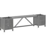 Maisonchic - banc de jardin, banc exterieur, banquette de jardin avec 2 jardini�res 150 cm bois d'acacia ...