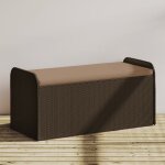 Maisonchic - banc de rangement et coussin marron 115x51x52 cm rsine tresse togp48207 design in