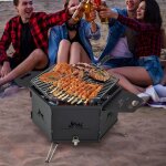 Maisonchic - barbecue de charbon de bois portable avec grille rotative à 360° barbecue portable avec ... Maisonchic - barbecue de charbon de bois portable avec grille rotative à 360° barbecue portable avec ...