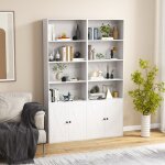 Maisonchic - bibliothque 5 niveaux patins antidrapants dispositif anti - basculement tagre de rangement ...