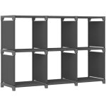 Bibliothque, etagre d'affichage 6 cubes, etagre de rangement gris 103x30x72, 5 cm tissu oza17445 design ...