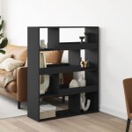Maisonchic - biblioth�que, �tag�re de rangement, meuble �tag�re noir 100x33x125, 5 cm bois d'ing�nierie ...