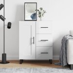 Maisonchic - buffet, bahut, armoire de rangement blanc brillant 69, 5x34x90 cm bois d'ing�nierie fr745924 ...