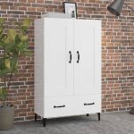Buffet, bahut, armoire de rangement blanc brillant 70x31x115 cm bois d'ingnierie fr544428 design in