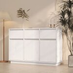 Maison chic - buffet, enfilade, armoire de cuisine blanc 110x34x75 cm bois massif de pin qwe32146 design ...