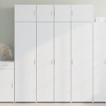 Maisonchic - buffet haut, enfilade, armoire de cuisine blanc 80x42, 5x185 cm bois d'ing�nierie wfe261644 ...